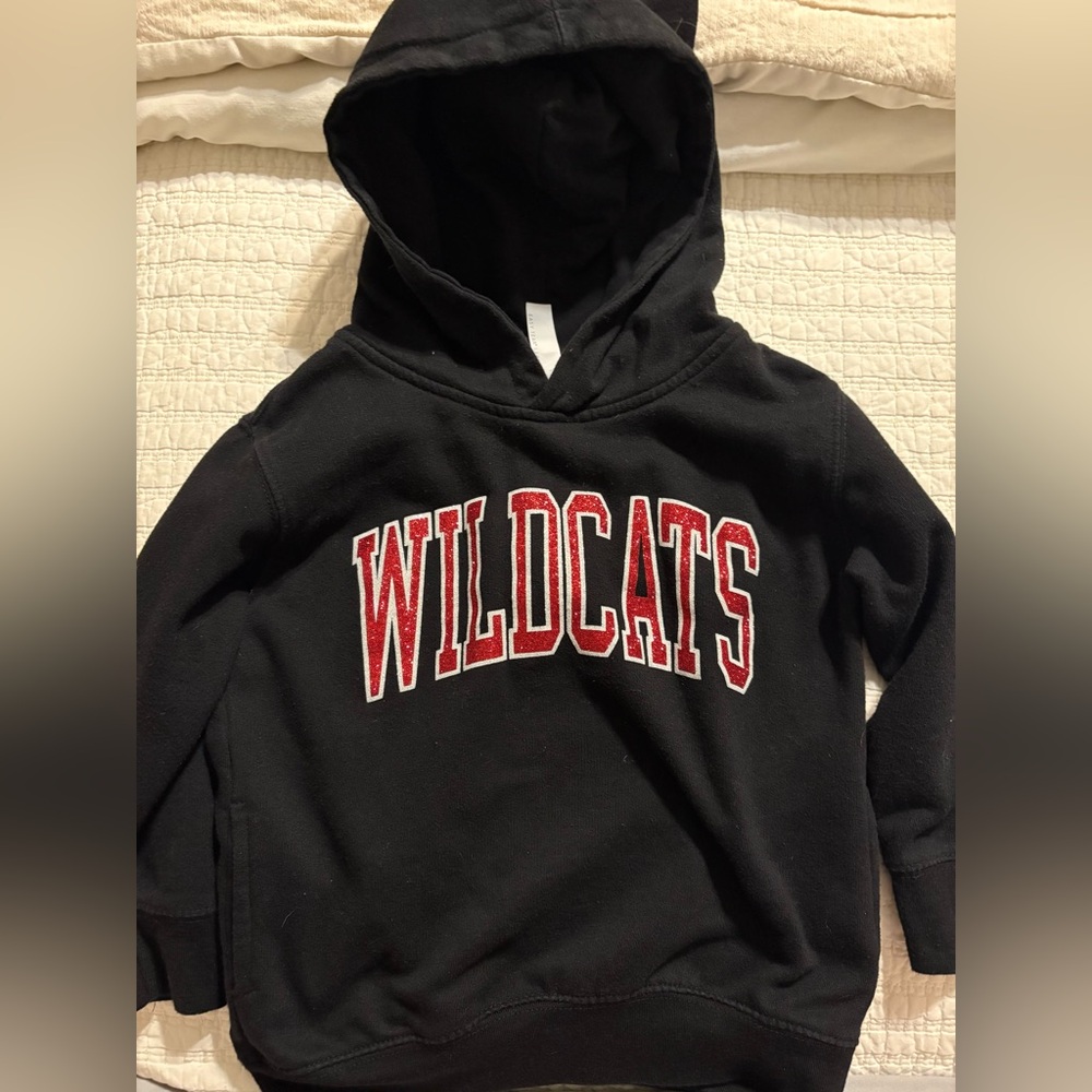 Black Kids Hoodie with Red 'WILDCATS' Lettering